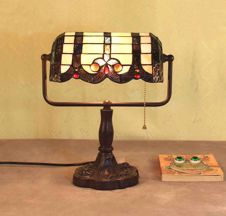 Tiffanylampe Büro Lese Tiffany Lampe Bürolampe Schreibtischlampe Banker GN172GE