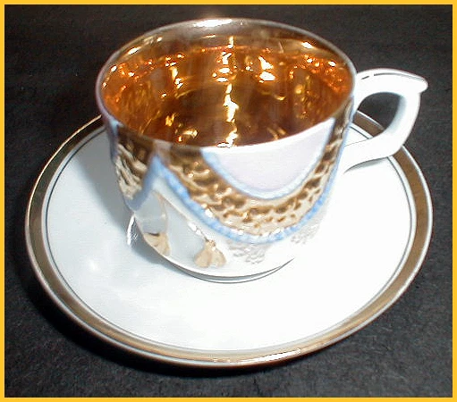Antik Style Porzellan Tasse Sammeltasse mit Teller Barock Rosenhaferl