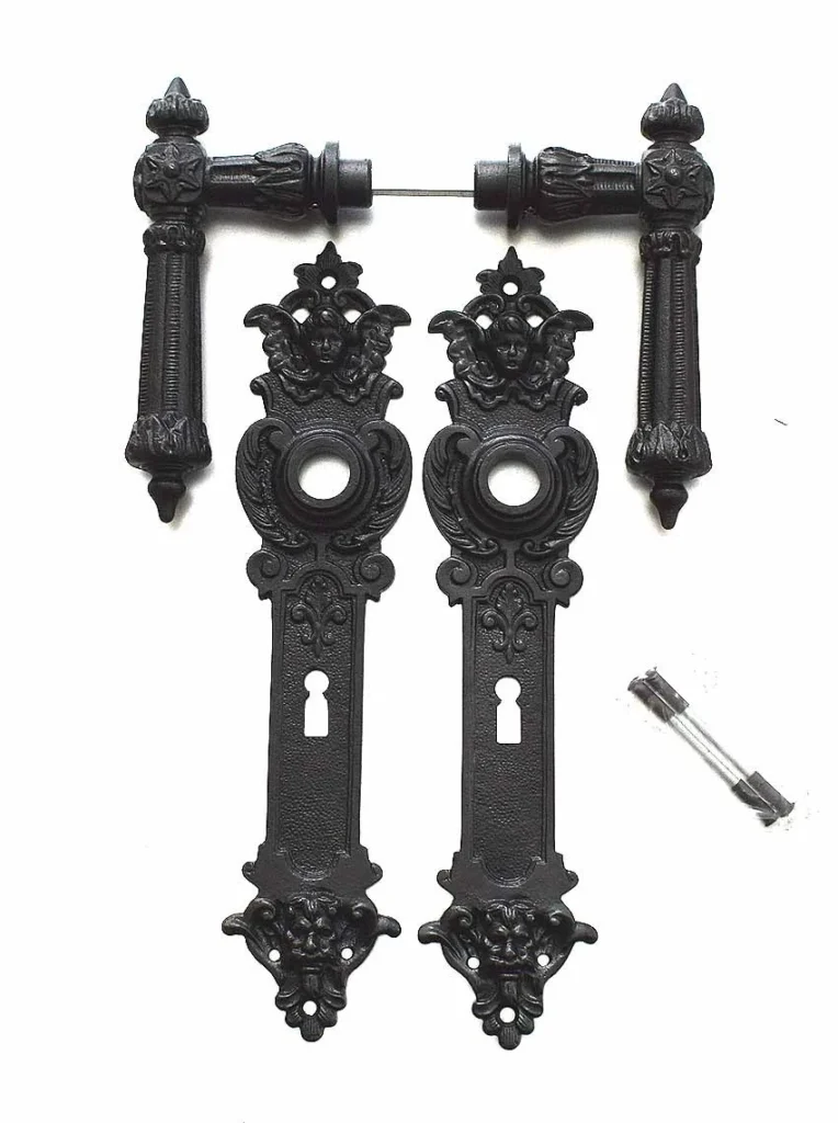 Antik Eisen Türbeschlag BB Türdrücker Türgriffe Türklinken Gründerzeit S111-1E