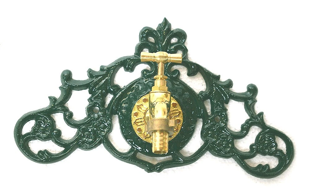 Antik Style Alu Zierrosette für Garten Wand Wasserhahn, Kran, Zapfstelle WTR2-G Achtung ! Ohne Kran.