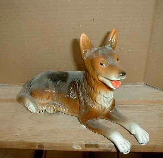 Porzellan Figur Porzellanfigur Hund Schäferhund Z35
