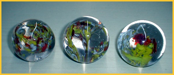 3 Glas Paperweight Briefbeschwerer