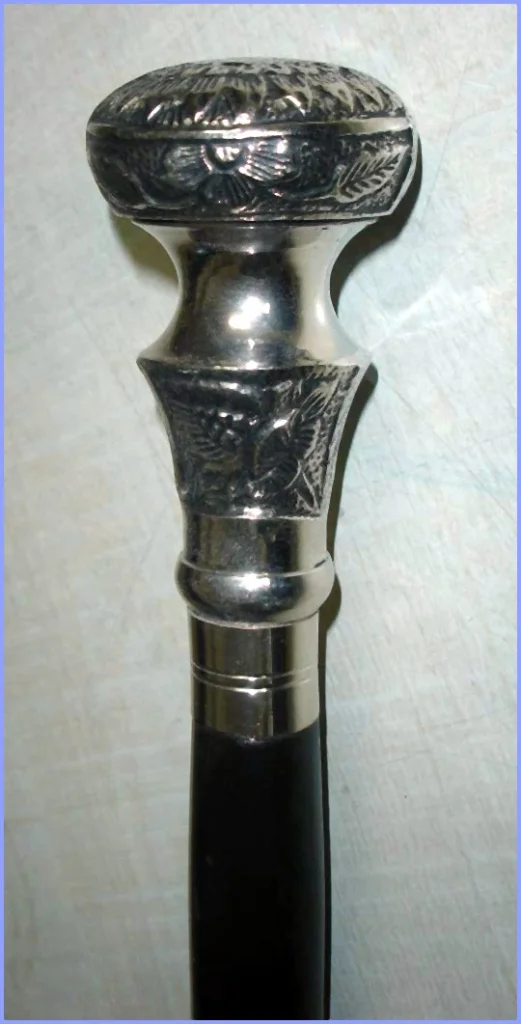 Versilberter Spazierstock Jugendstil Stock Mittelalter Gothic Steampunk GE B 101