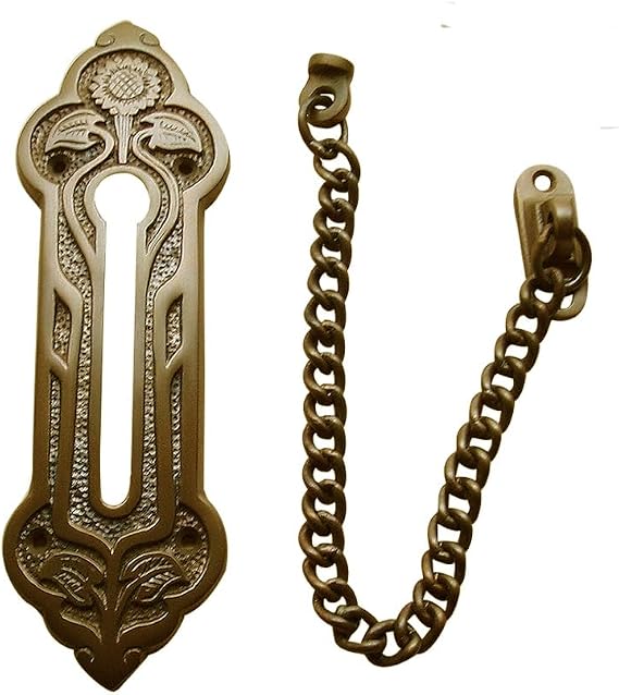 Antik Messing Tür Kette Türkette Jugendstil DSQ2A