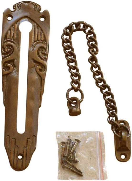 Antik Messing Tür Kette Türkette Jugendstil Sicherheitskette Sicherheitsbeschlag DSQ5A