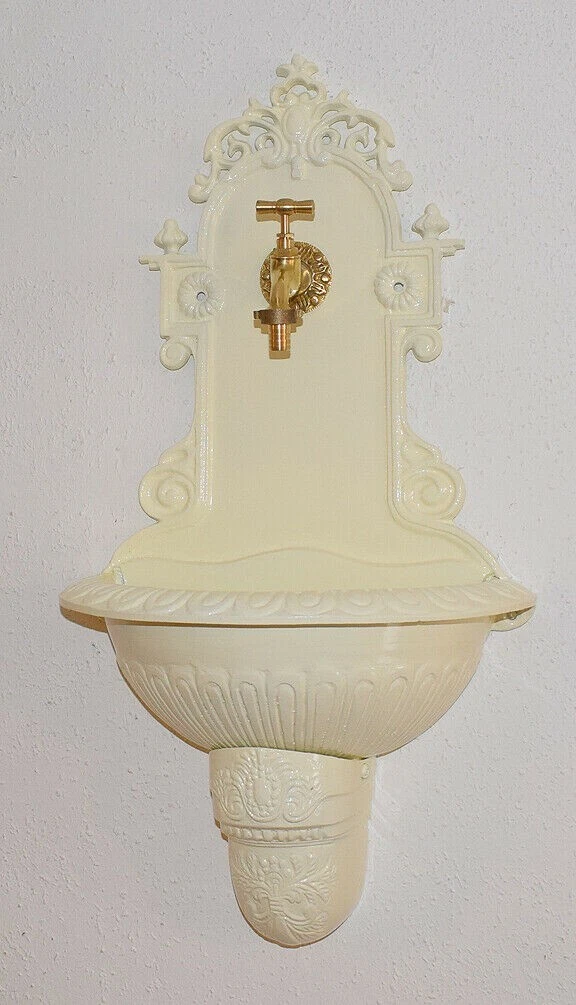 Wand Brunnen Antik Style Alu Bassena Garten Wandbrunnen m. Kran FOU-1C