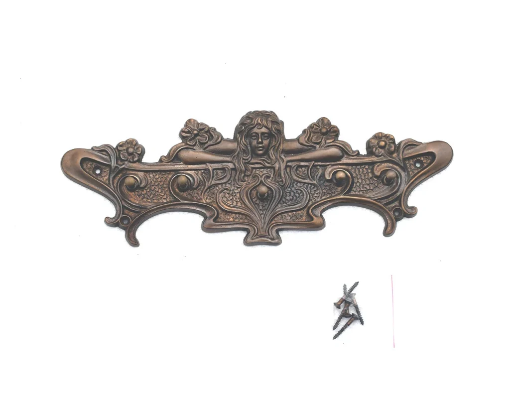 Messing Kleider Garderoben Haken Kleiderhaken Garderobenhaken Jugendstil H101A