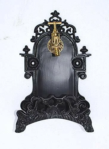 Antik Style Alu Bassena Wand Brunnen Wandbrunnen Schlauchhalter m. Kran WHS-B