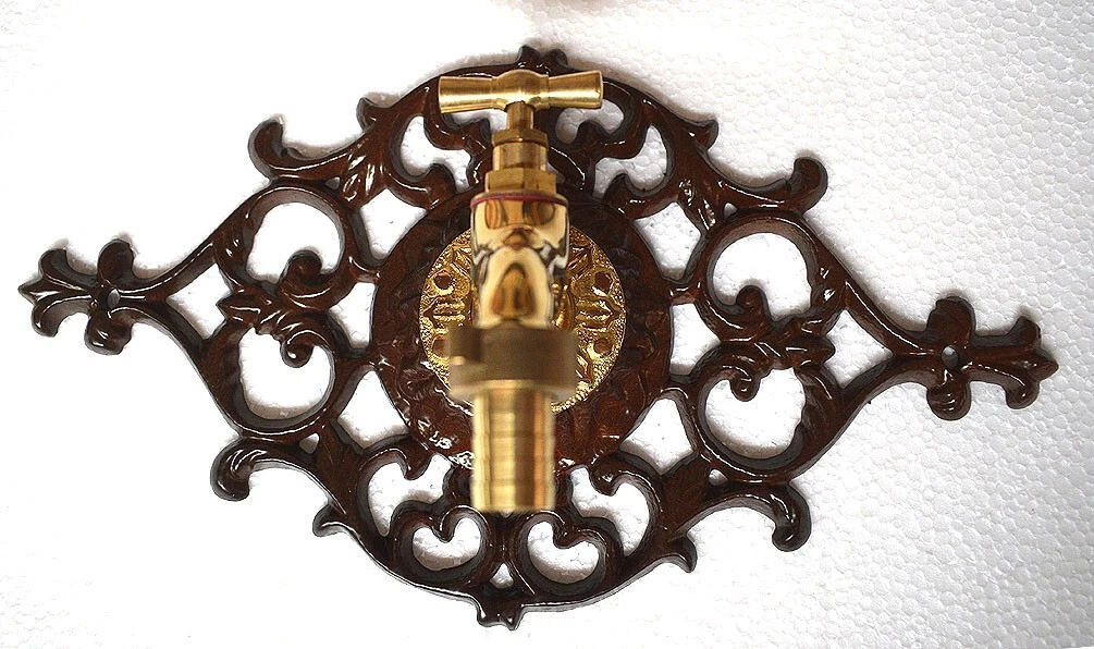 Antik Style Alu Garten Wand Brunnen Wandbrunnen Zierrosette mit Kran WTR3-RU