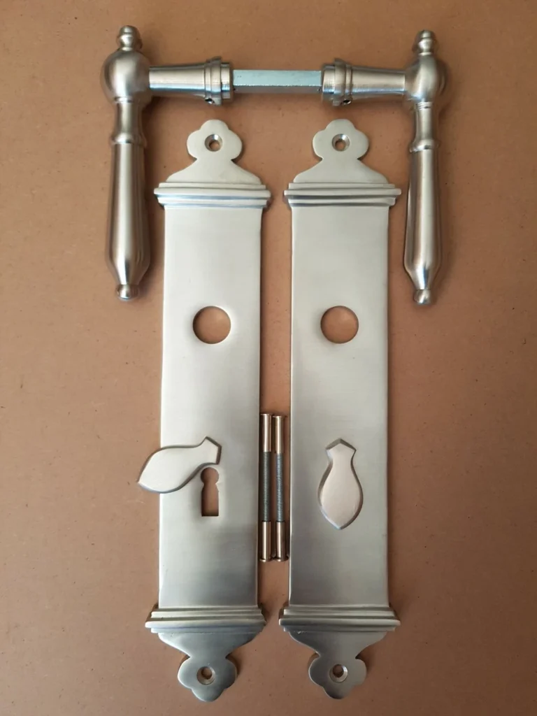 Antik Messing Nickel Türbeschlag BB 72 Langschild Tür Griffe Türklinke S115-1N