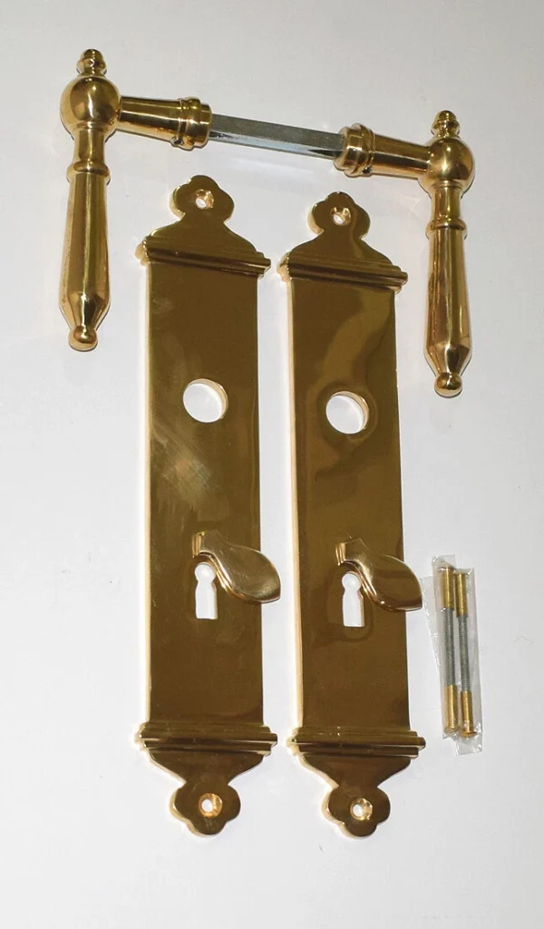 Antik Messing Poliert Türbeschlag BB 72 Langschild Tür Griffe Türklinke S115-1P