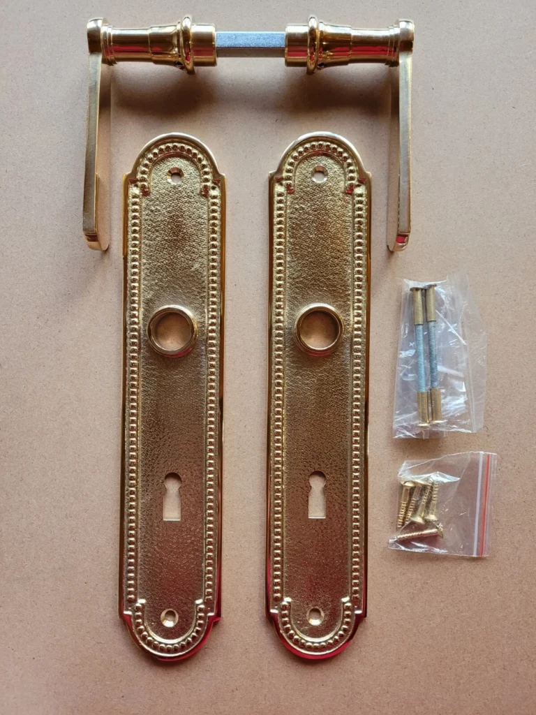 Antik Style Messing Poliert Türgriff BB72 Langschild Tür Klinke Beschlag S141PBB