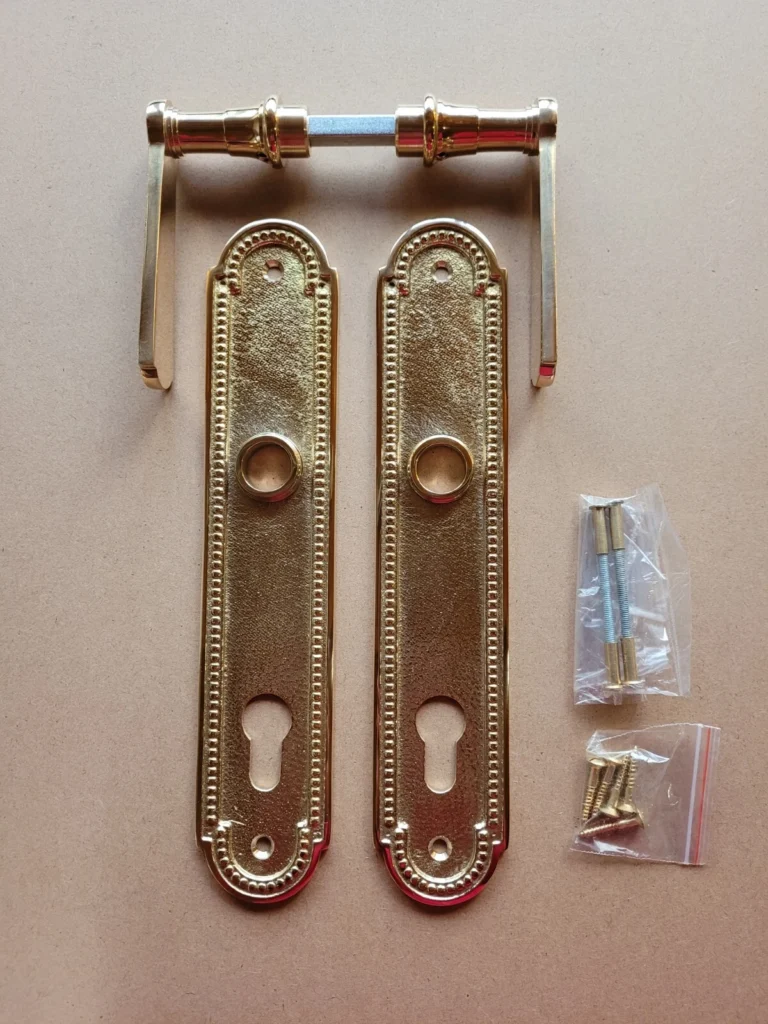 Antik Style Messing Poliert Türgriff PZ92 Langschild Tür Klinke Beschlag S141PPZ