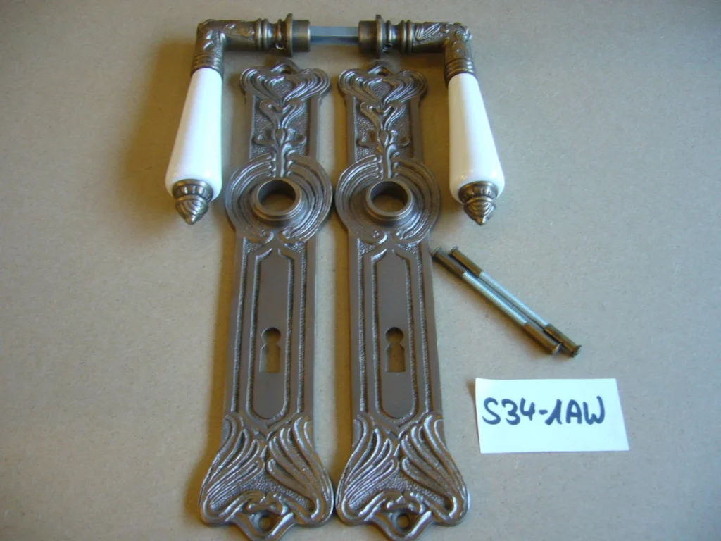 Antik Style Messing BB 72 Langschild Türgriff Türbeschlag Türklinke S34-1AW