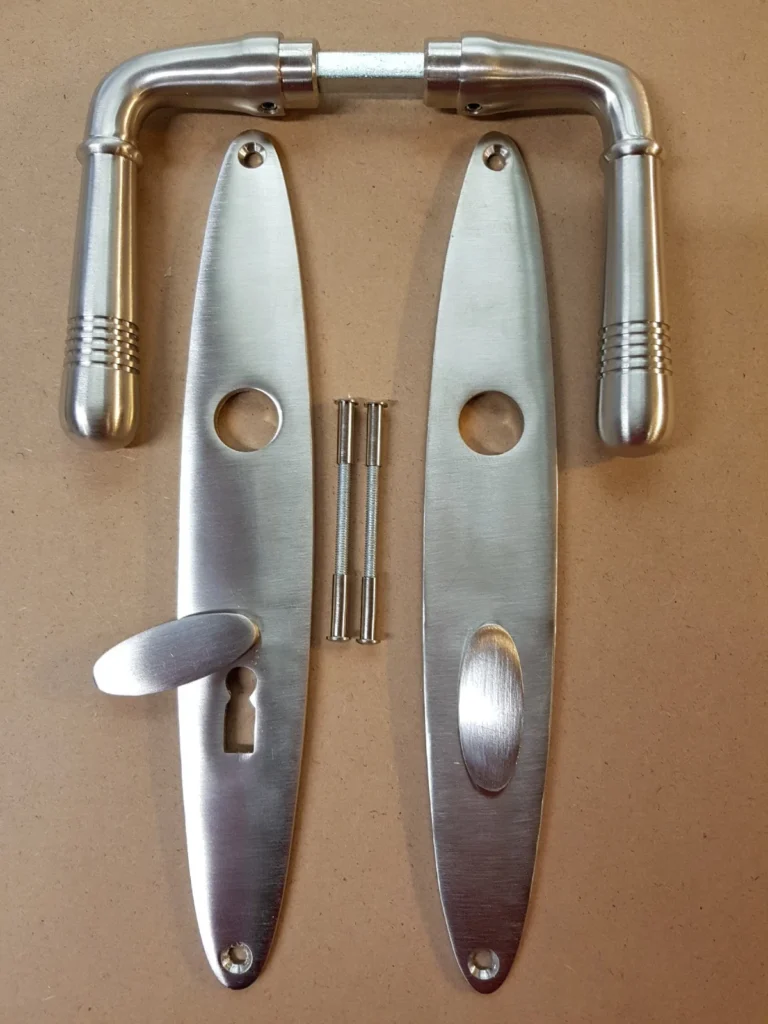 Antik Style Messing Klinke BB 72 Langschild Nickel Türgriffe Türbeschlag S37-1N