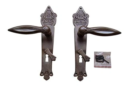Antik Style BB 72 Langschild Messing Türgriffe Türbeschlag Jugendstil S43-1A