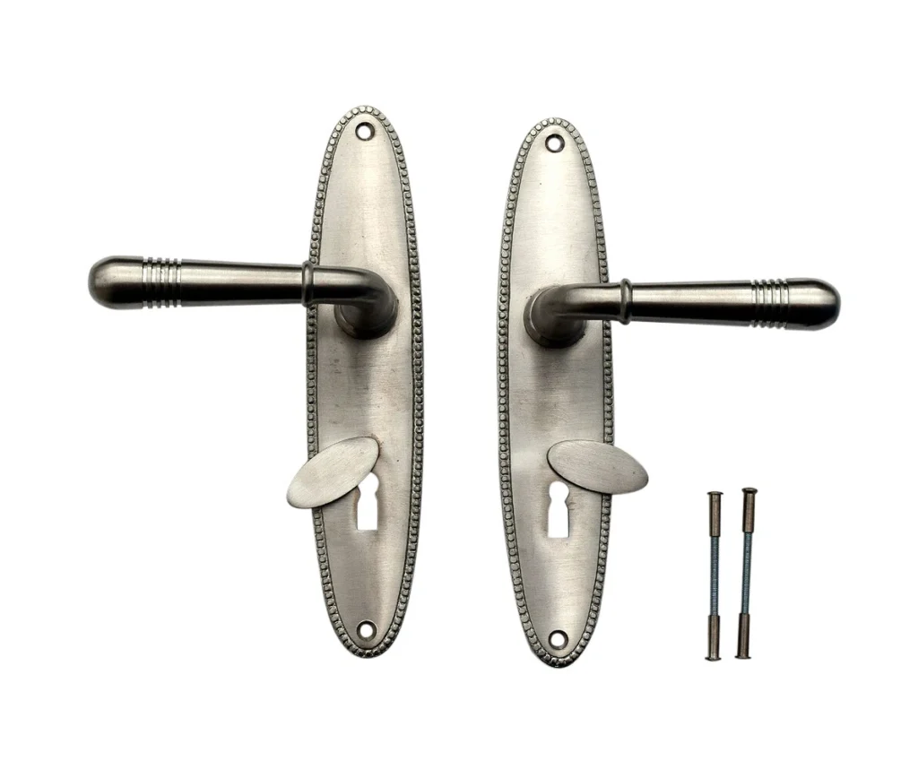 Nickel Messing Türgriff BB 72 Langschild Türgriffe Türbeschlag Art Deco S58-1N