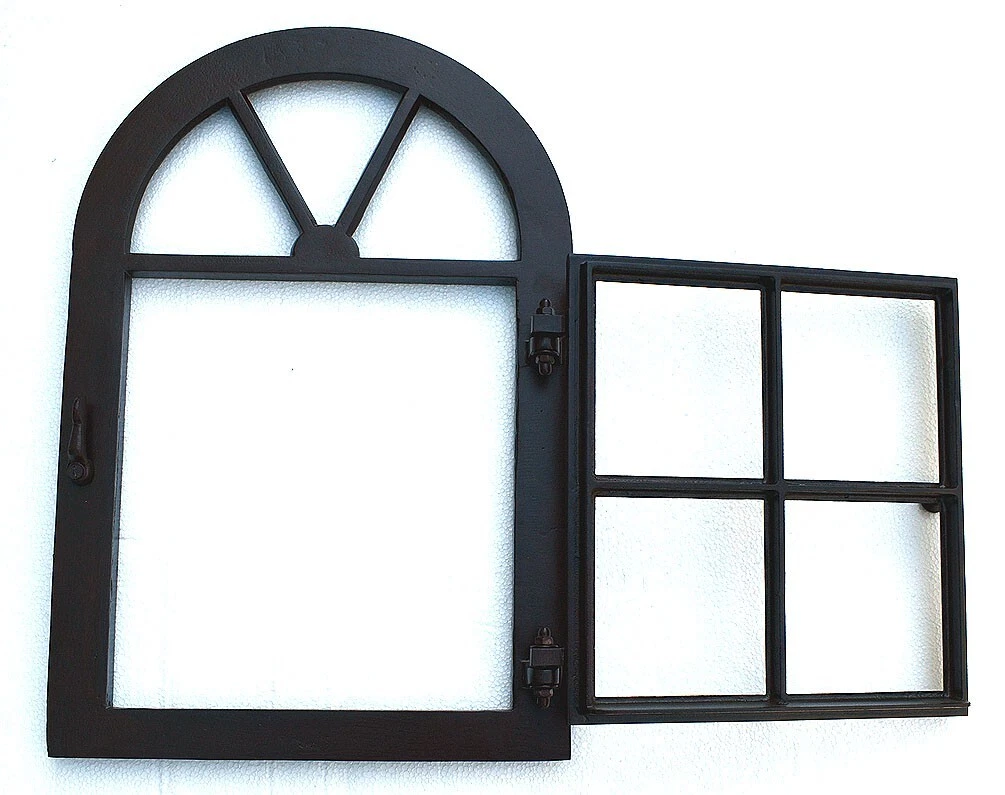 Antik Eisen Aluminium Stallfenster Scheunenfenster Eisenfenster 58 x 39,5cm W1RU – Bild 3