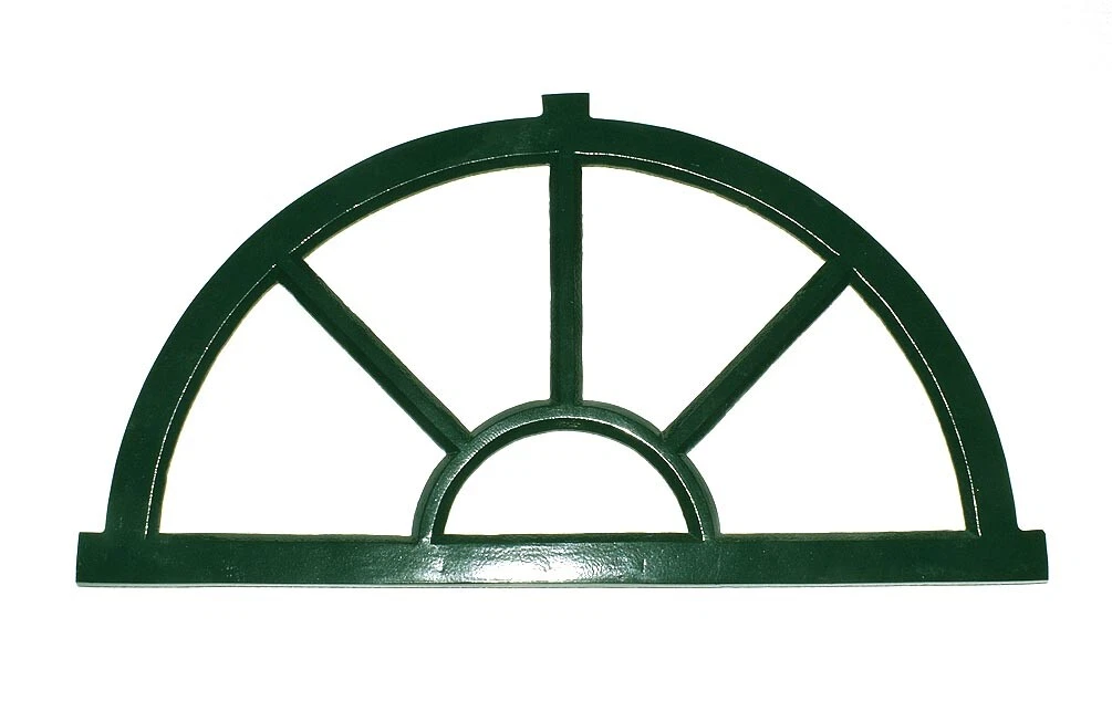 Antik Halbrund Aluminium Stallfenster Scheunenfenster Eisenfenster 65x34 cm. W4G
