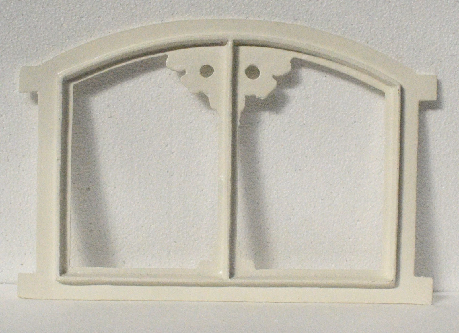 Antik Halbrund Aluminium Stallfenster Scheunenfenster Eisenfenster 39x26,5cm W9W – Bild 2