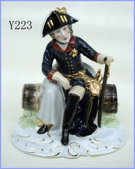 1 wk Porzellan Figur Alte Fritz Friedrich II Y223