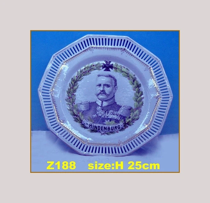 1 wk Reich Militaria Porzellan Teller Schale Hindenburg Z188